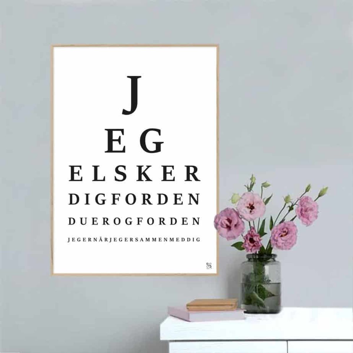 Synstavle - Jeg elsker dig - Songshape plakat - 30 x 42 cm / Medium / lodret