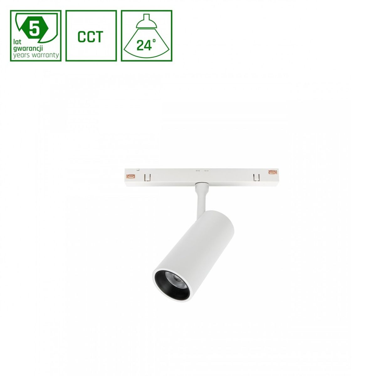 SYSTEM SHIFT SMART-SPOT S Skinne Lys Ø35x142x106mm 6W 24 ° Hvid CCT/Dæmp. - Kulør : CCT (Varm til Kold Hvid)