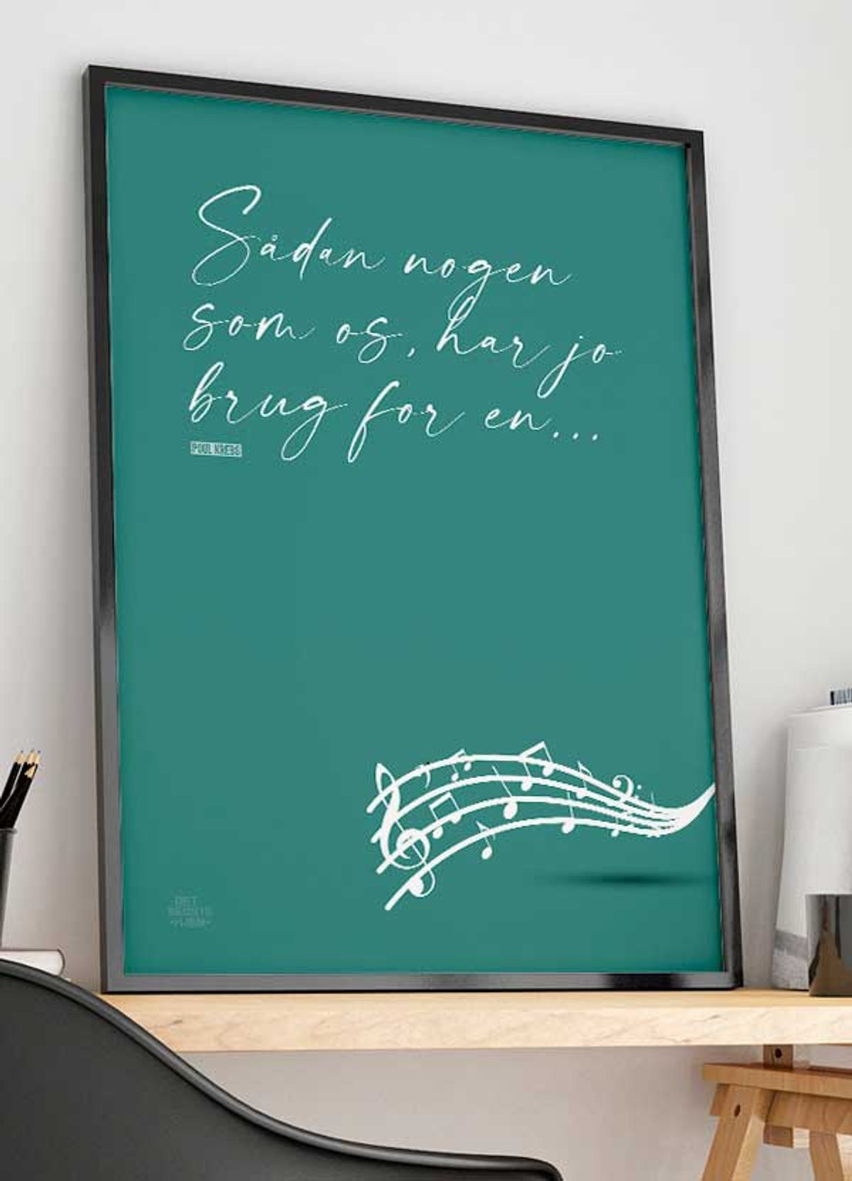 Sådan nogen som os Poul Krebs-plakat med noder - 70 x 100 cm - Kr. 349,-