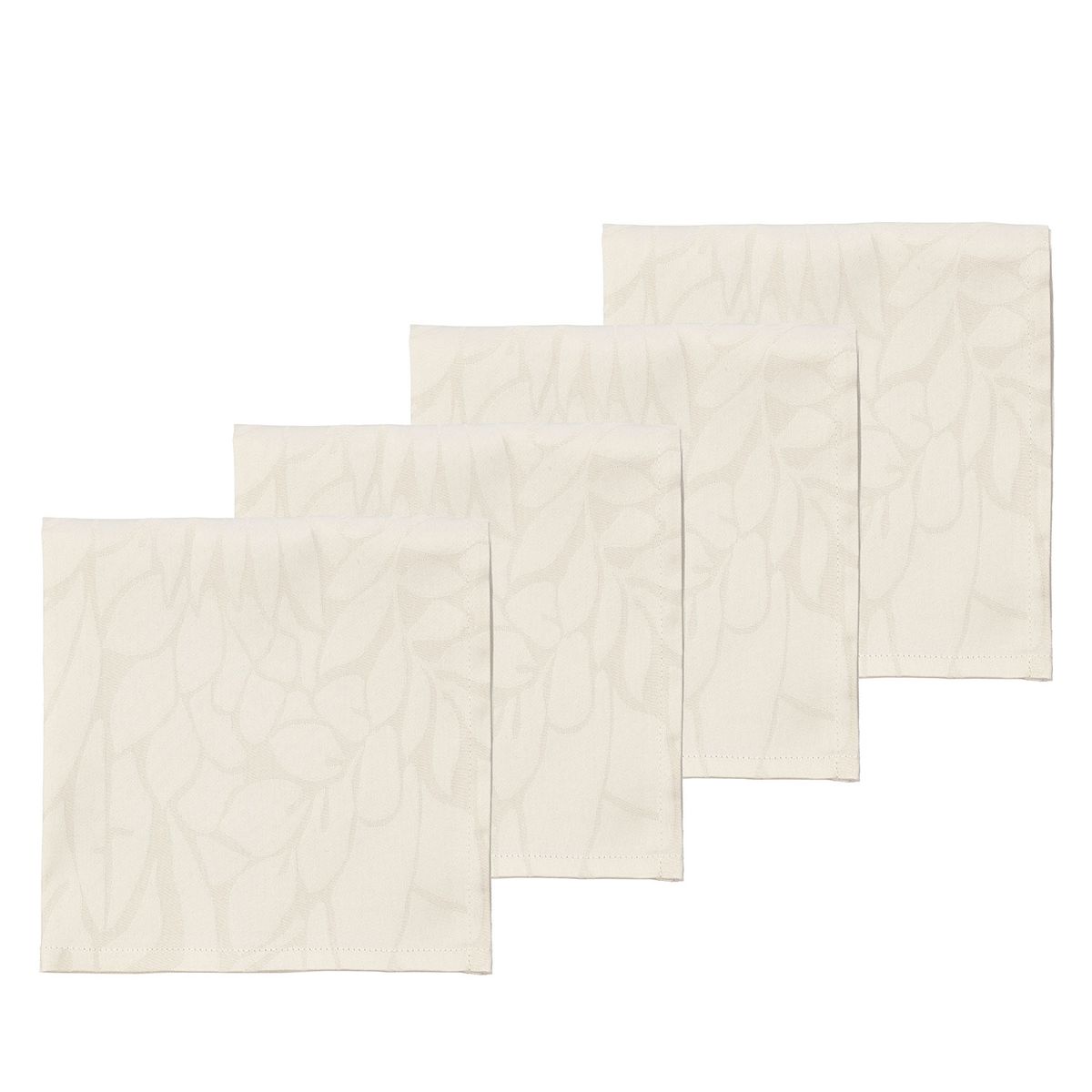 Södahl Stofserviet Damask Abstract Leaves, Beige, 4 stk.