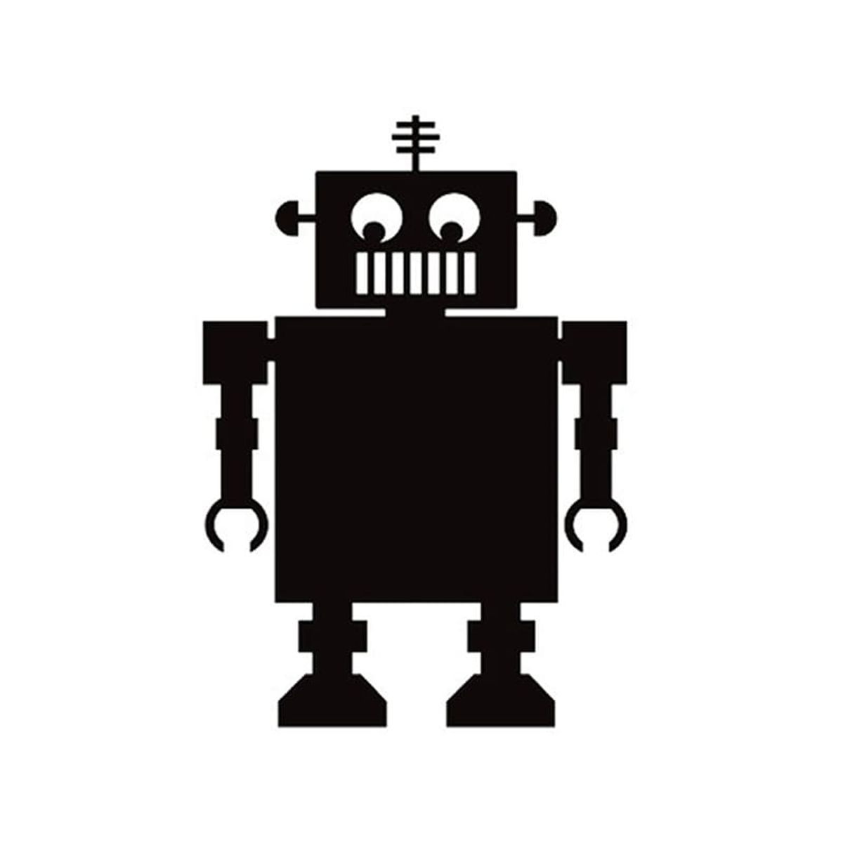 Sød og sjov robot tavle wallsticker. Wallsticker til kridt. 69x49cm