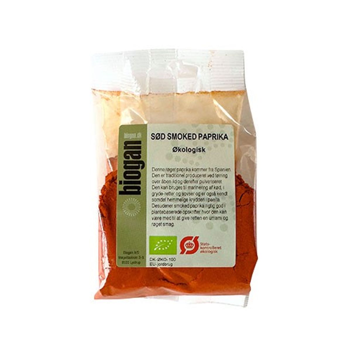 Sød røget paprika Økologisk - 100 gram - Biogan