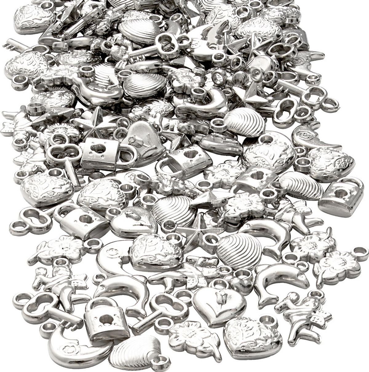 Sølvcharms - Str. 15-20 Mm - Hulstr. 3 Mm - 80 G