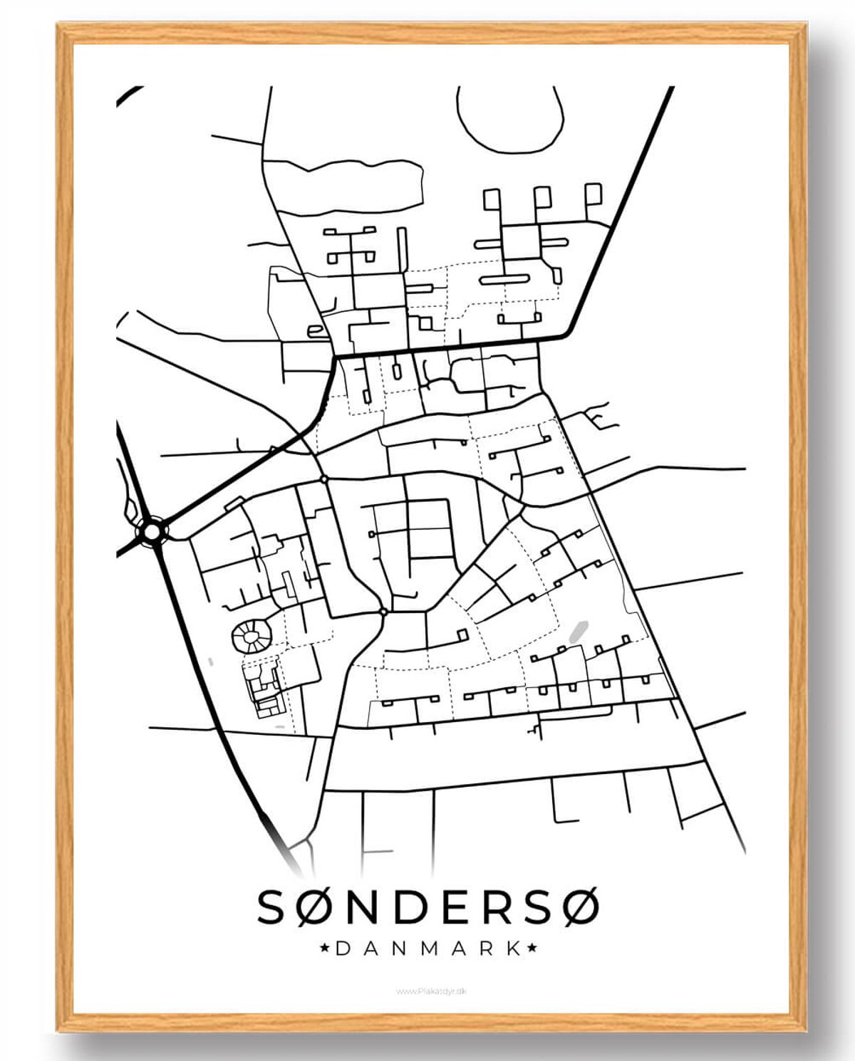 Søndersø by plakat - hvid (Størrelse: M - 30x40cm)