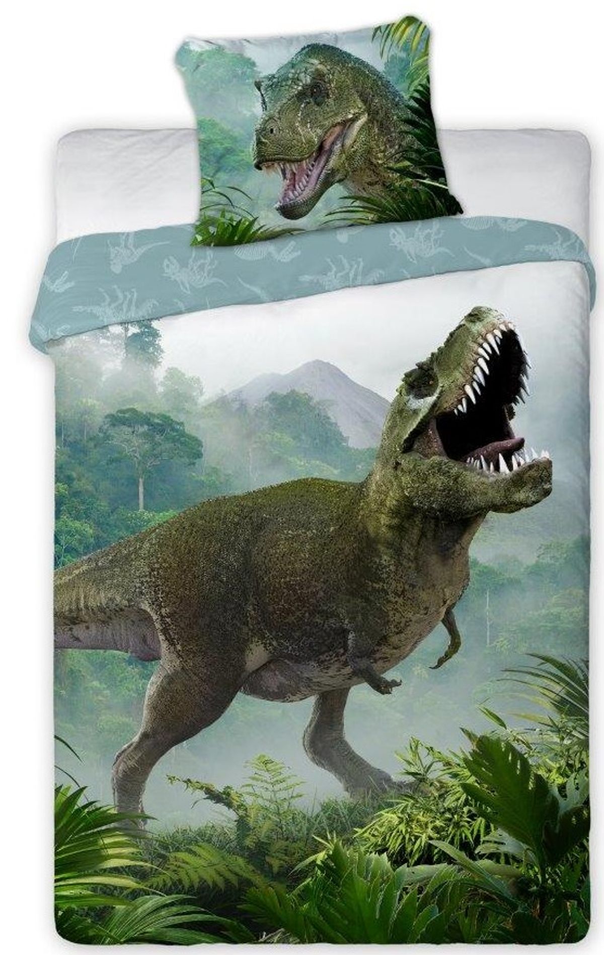 T-Rex Dinosaur Sengetøj 140x200 cm model 2 - 100 procent bomuld