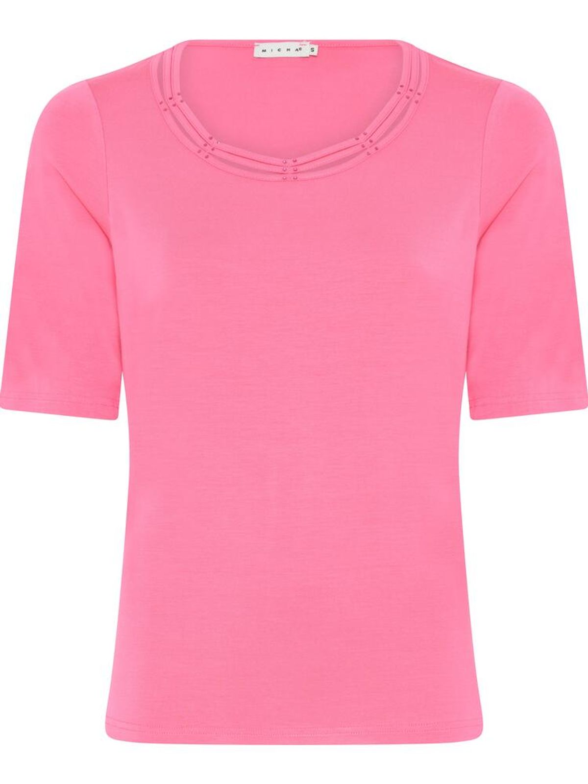 T-shirt - Basic Viscose Rhinsten - Pink - Micha