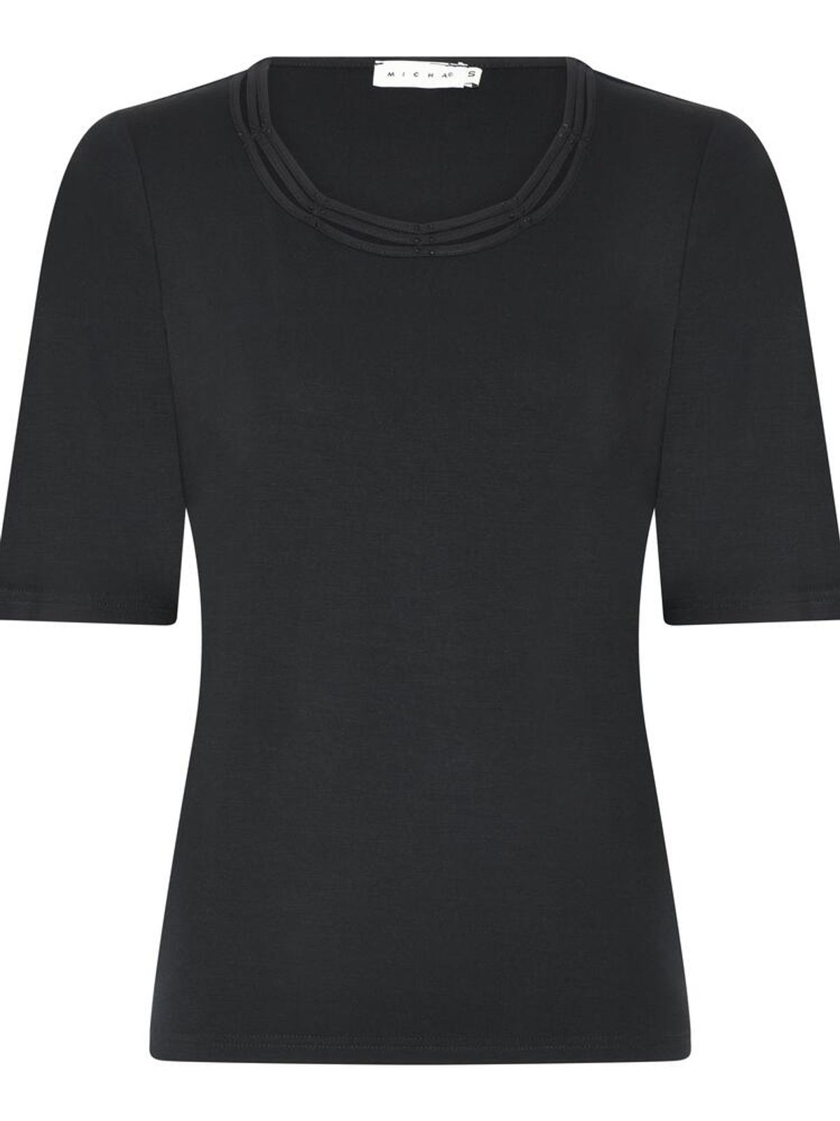 T-shirt - Basic Viscose Rhinsten - Sort - Micha