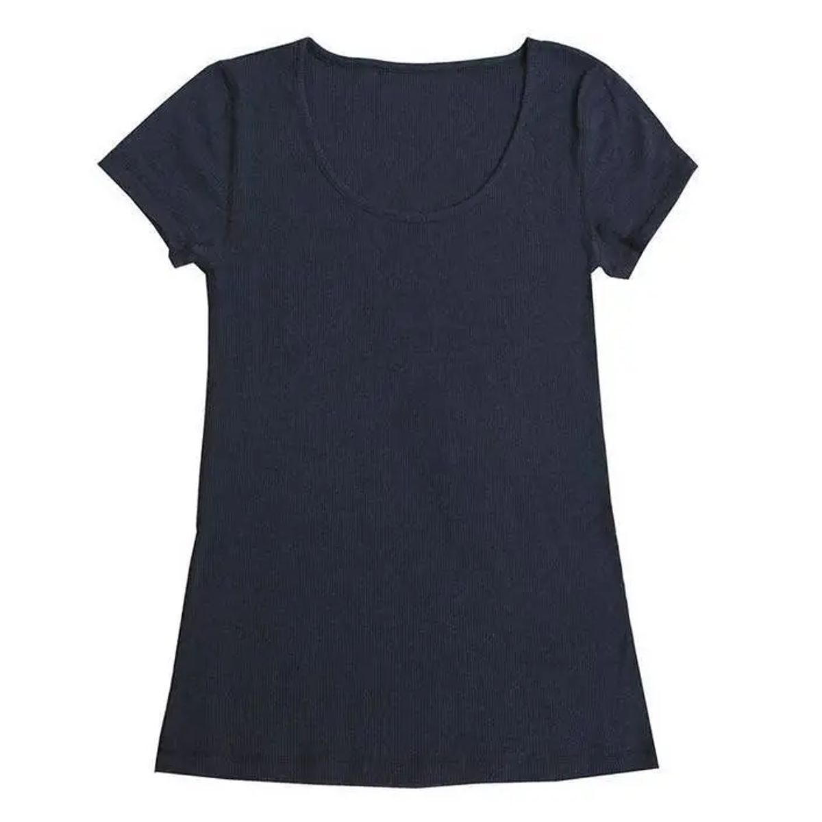 T-shirt i navy 100% uld - kvinder