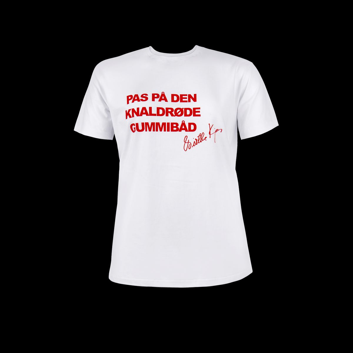 T-shirt - Pas på den knaldrøde gummibåd - Hvid - 3XL