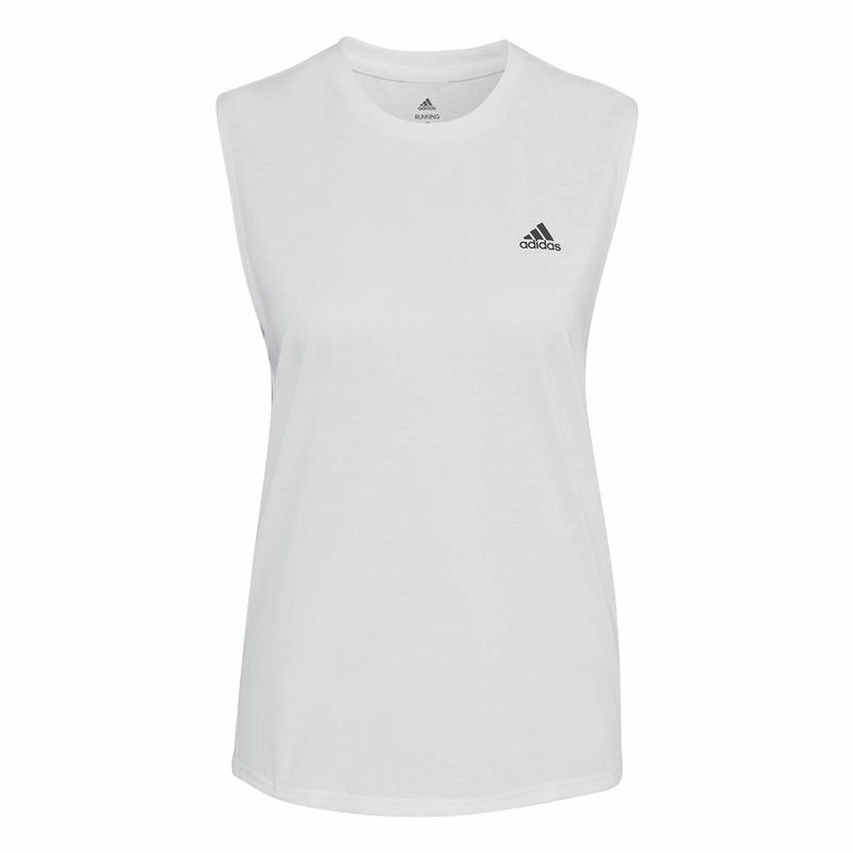 T-shirt til Damer uden Ærmer Adidas Muscle Run Icons Hvid L