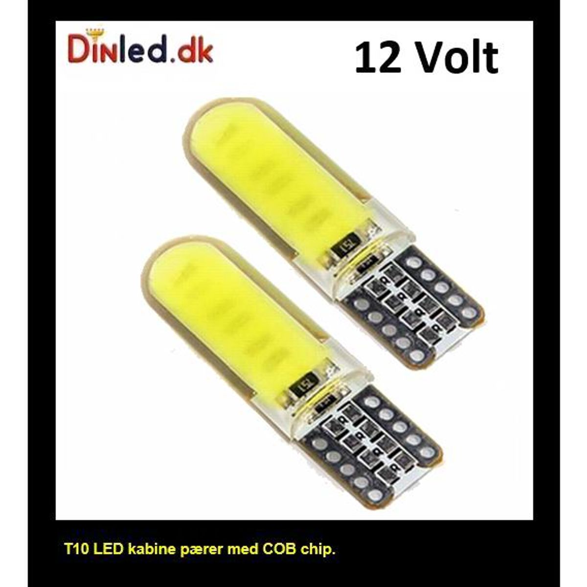 T10 W5W LED COB pære - 12v - Dinled - Auto pærer