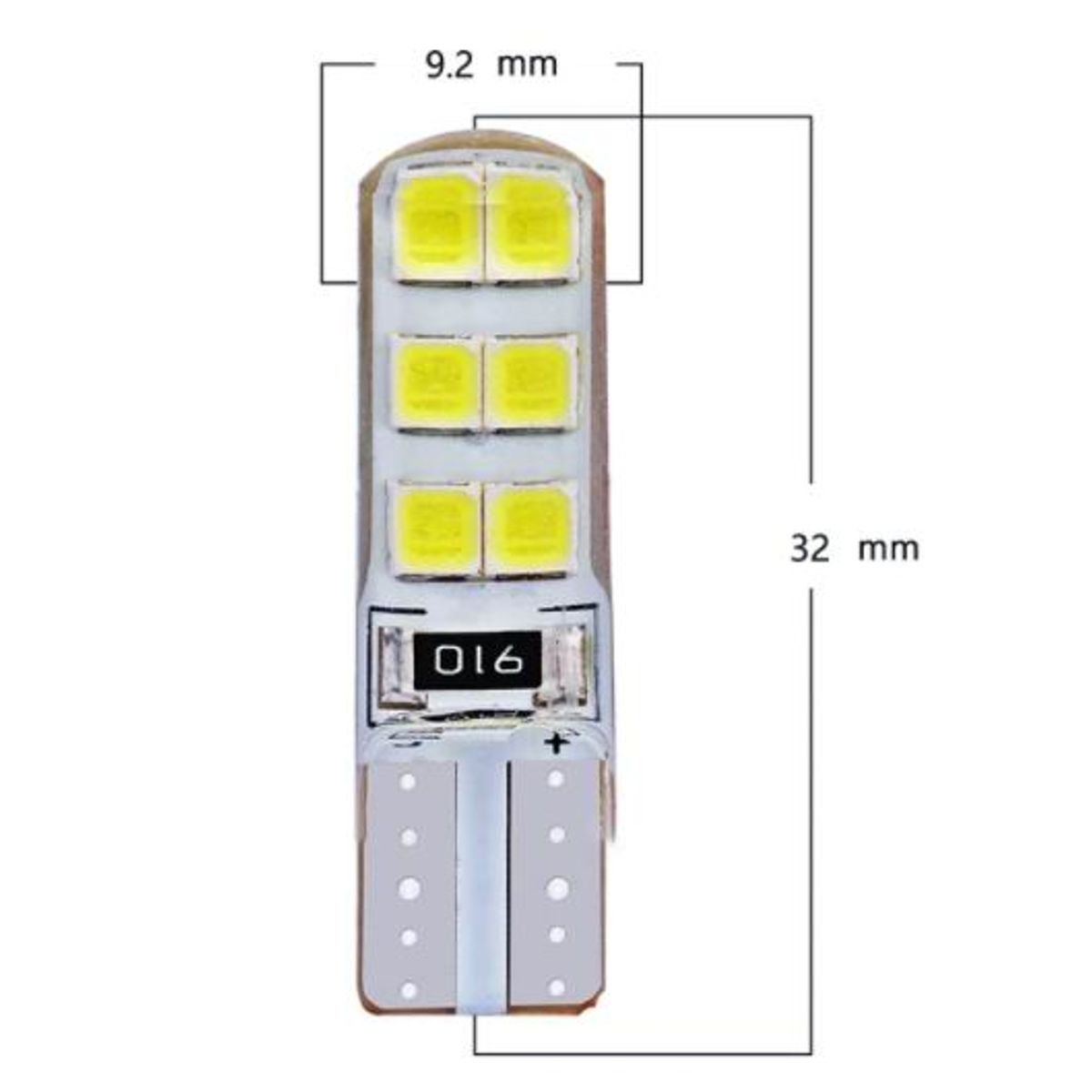 T10 W5W LED pære Silikonebelagt - 12v - Dinled - Auto pærer