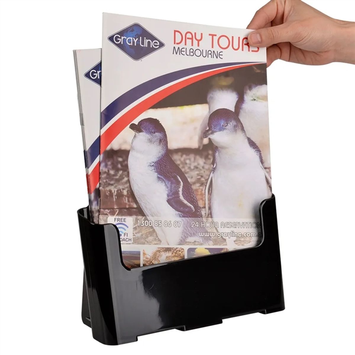 Table & Wall Dispenser, A4 akrylholder, sort