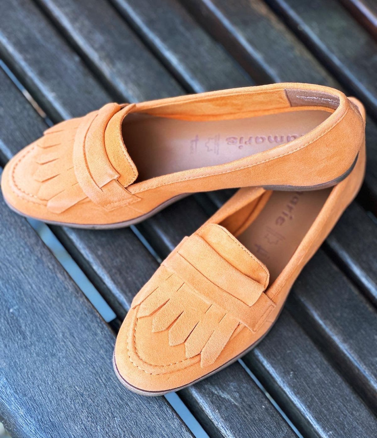 Tamaris loafer orange ruskind 24208