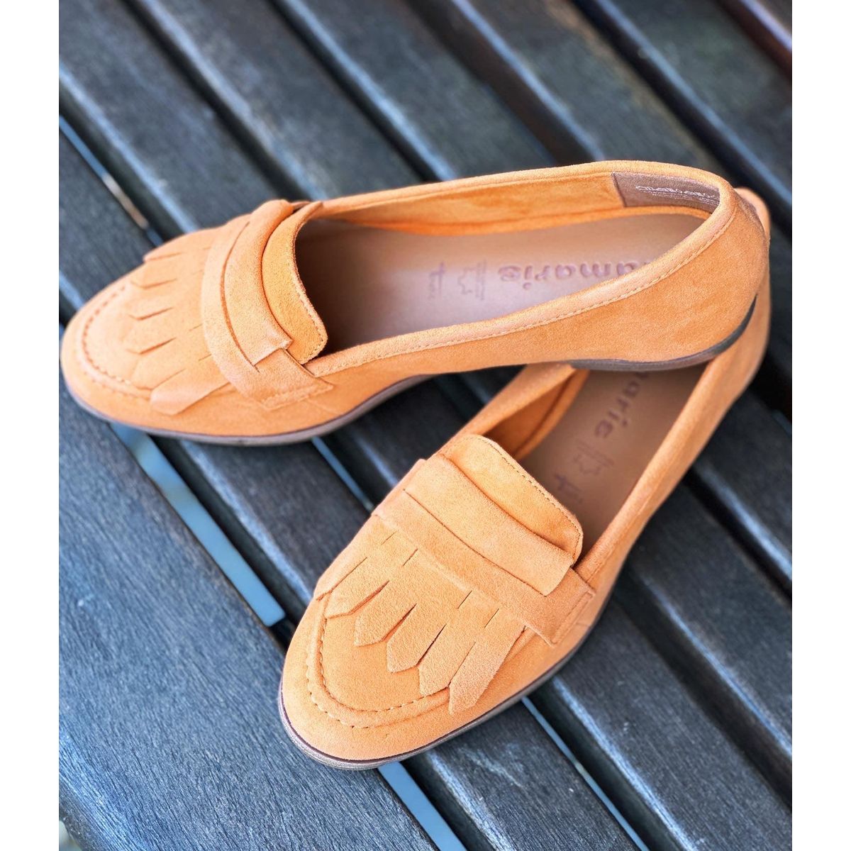 Tamaris loafer orange ruskind 24208