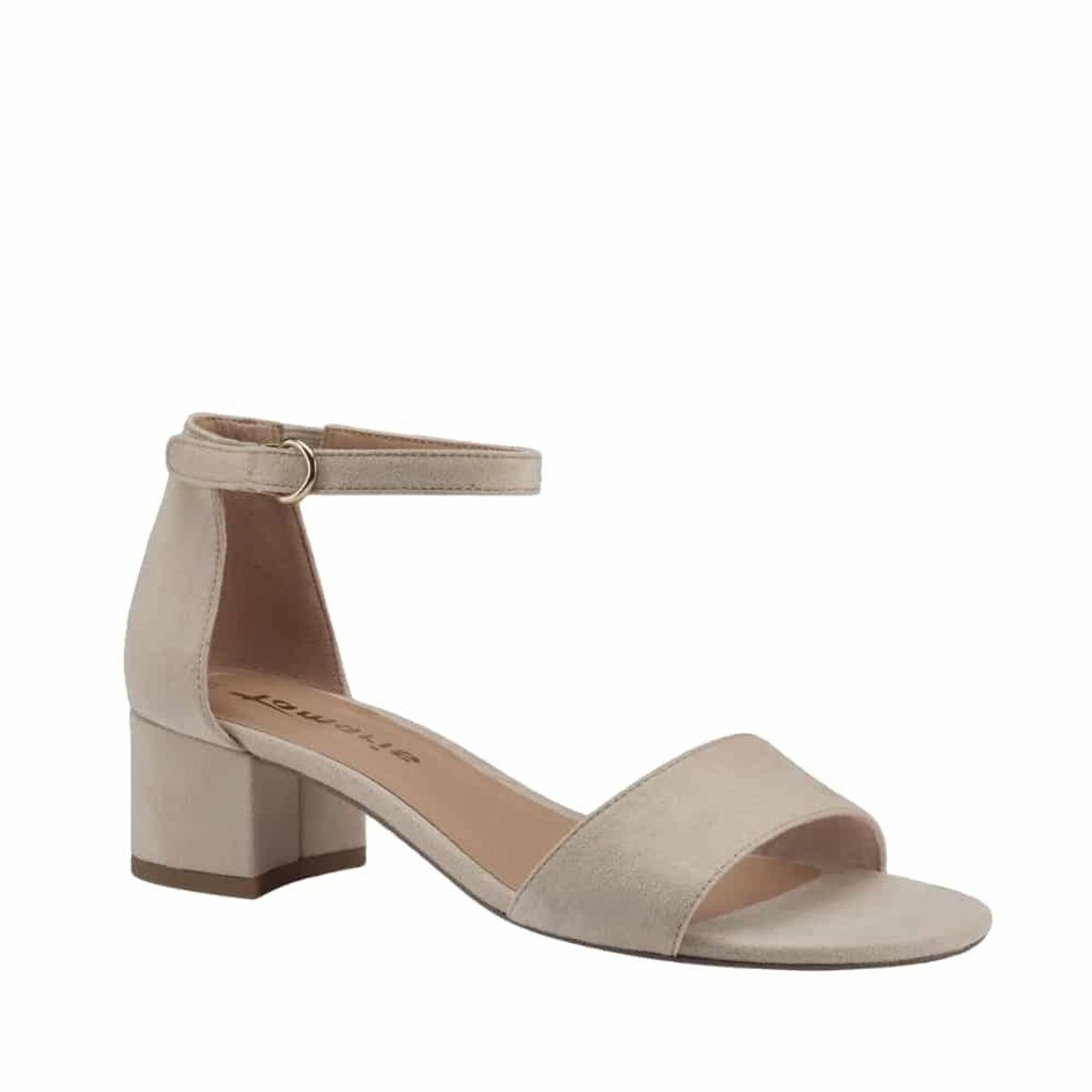 Tamaris - Sandal m/lille blokhæl, 42-0697 - Beige - 37