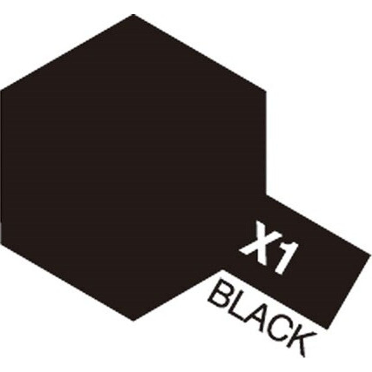 Tamiya - Acrylic Mini - X-1 Black Gloss 10 Ml - 81501