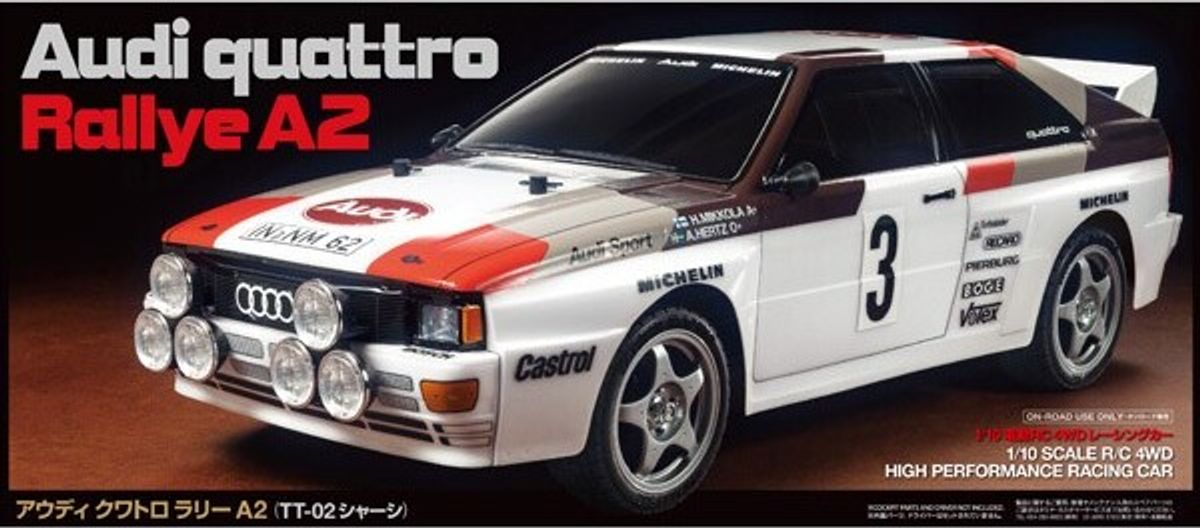 Tamiya - Audi Quattro Rallye A2 Tt-02 R/c Byggesæt - 1:10 - 58667