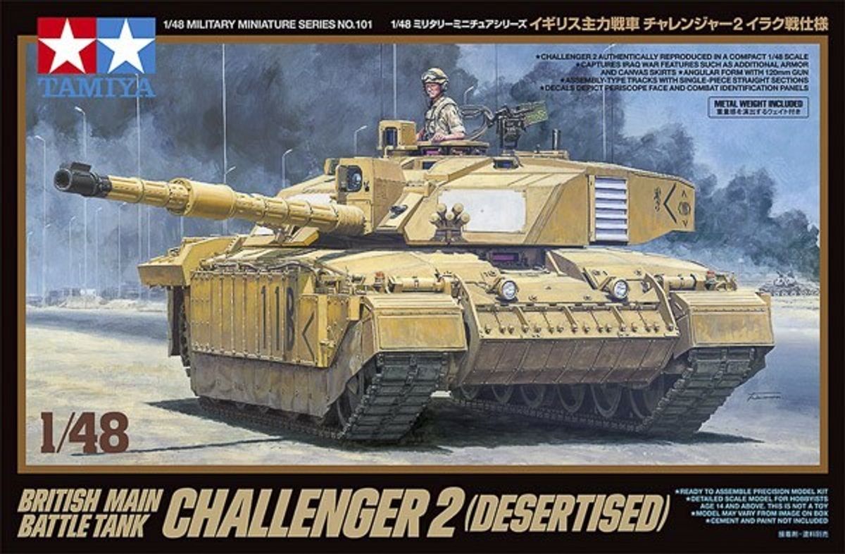 Tamiya - Challenger 2 Desertised Battle Tank Byggesæt - 1:48 - 32601