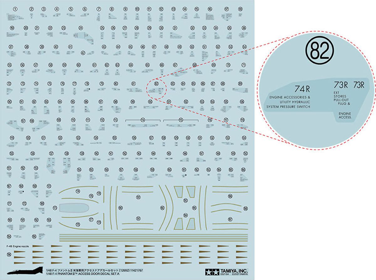 Tamiya - Detail-up Parts Decal Set A Til F-4 Phantom Ii - 1:48 - 12692