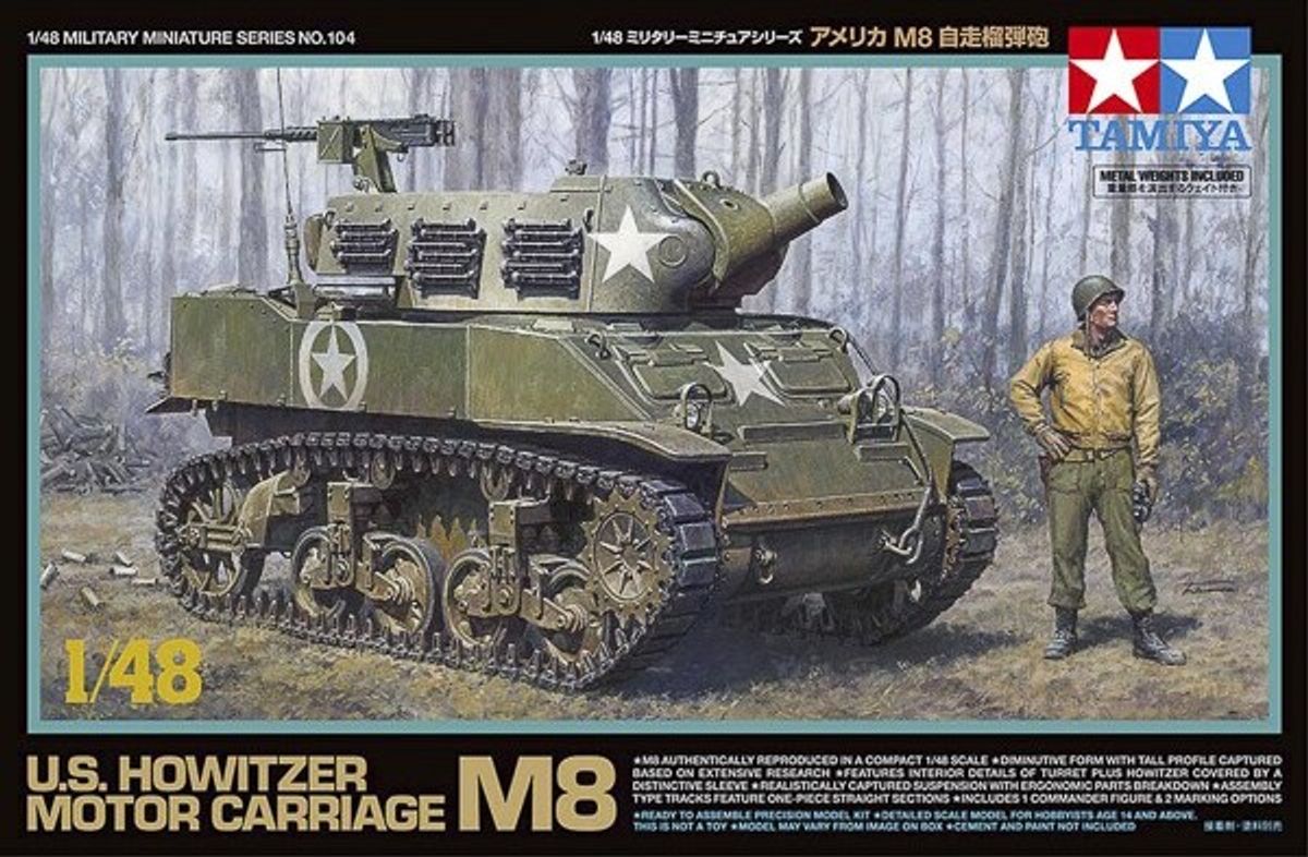 Tamiya - M8 Howitzer Motor Carriage Byggesæt - 1:48 - 32604