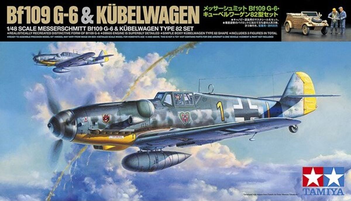 Tamiya - Messerschmitt Bf 109 G-6 & Kübelwagen Byggesæt - 1:48 - 25204