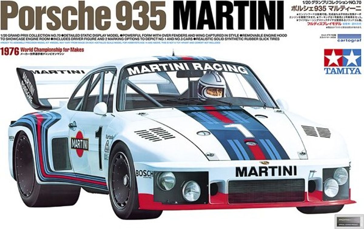 Tamiya - Porsche 935 Martini Modelbil Byggesæt - 1:20 - 20070