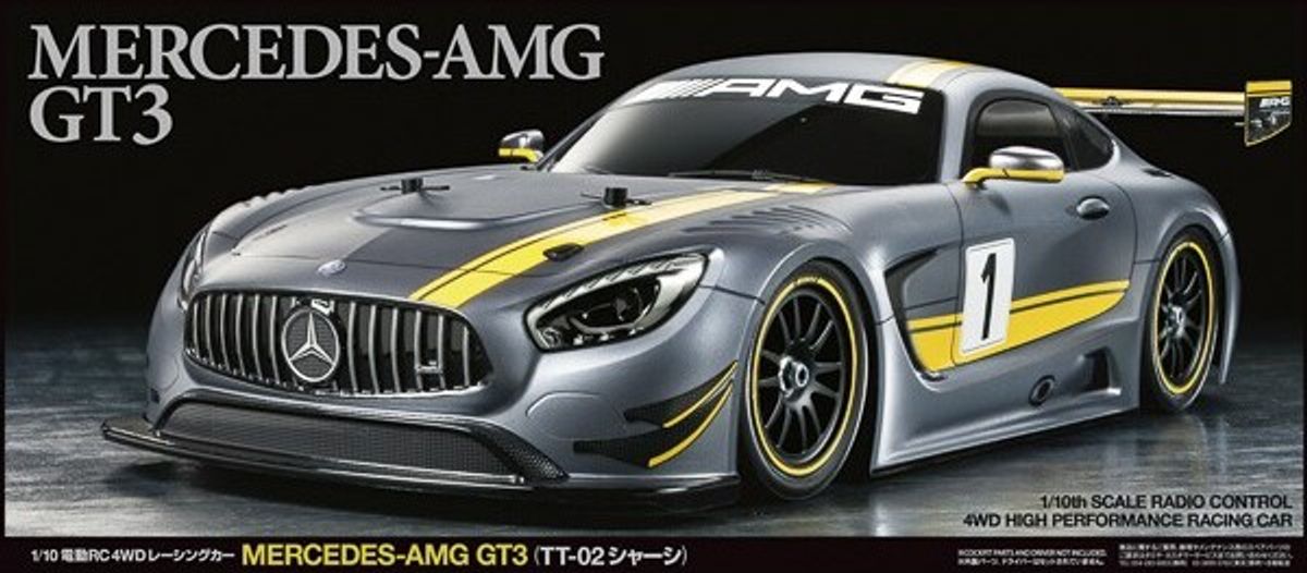 Tamiya - Rc Mercedes-amg Gt3 Tt-02 Fjernstyret Bil Byggesæt - 1:10 - 58639