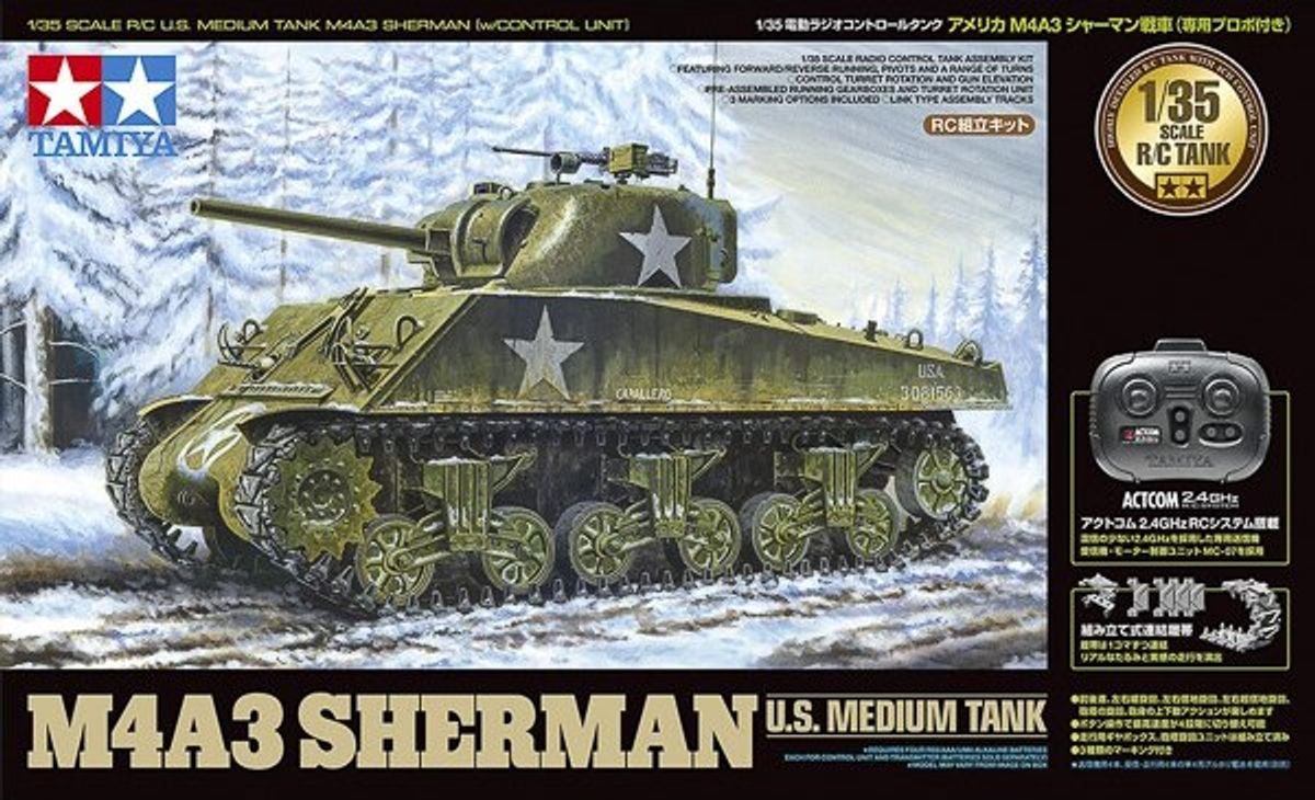 Tamiya - Rc U.s. Medium Tank M4a3 Sherman - 1/35 - 48217