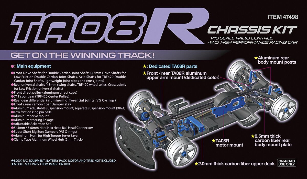 Tamiya - Ta08r Chassis Kit Rc Byggesæt - 1:10 - 47498