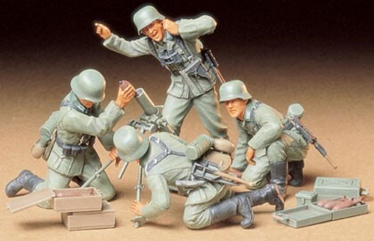 Tamiya - Tysk Infanteri Morter Team - Model Figurer - 1/35 - 35193