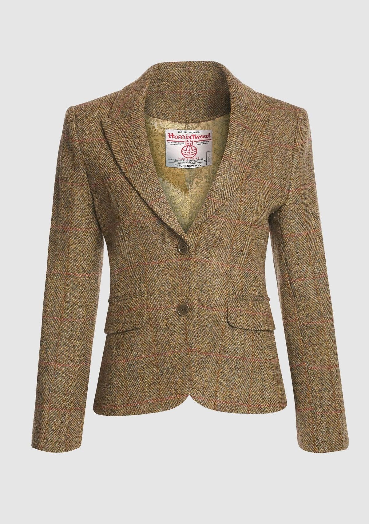 Tammy Short Jacket Harris Tweed, mustard herringbone - 10 (S)