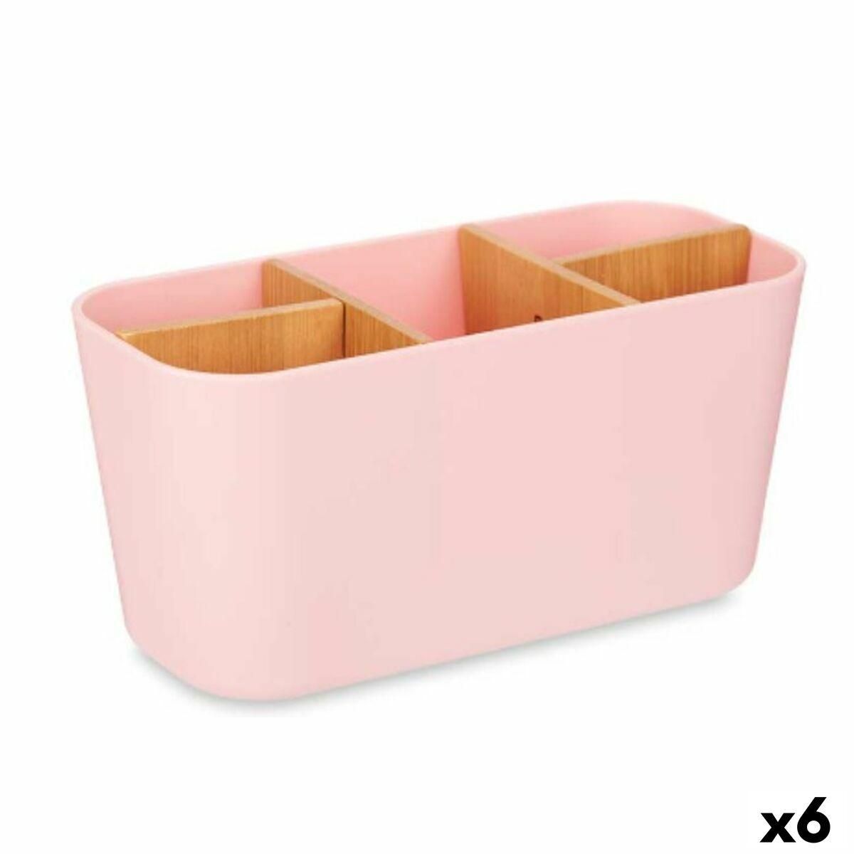 Tandbørsteholder Pink Bambus polypropylen 21 x 10 x 9 cm (6 enheder)