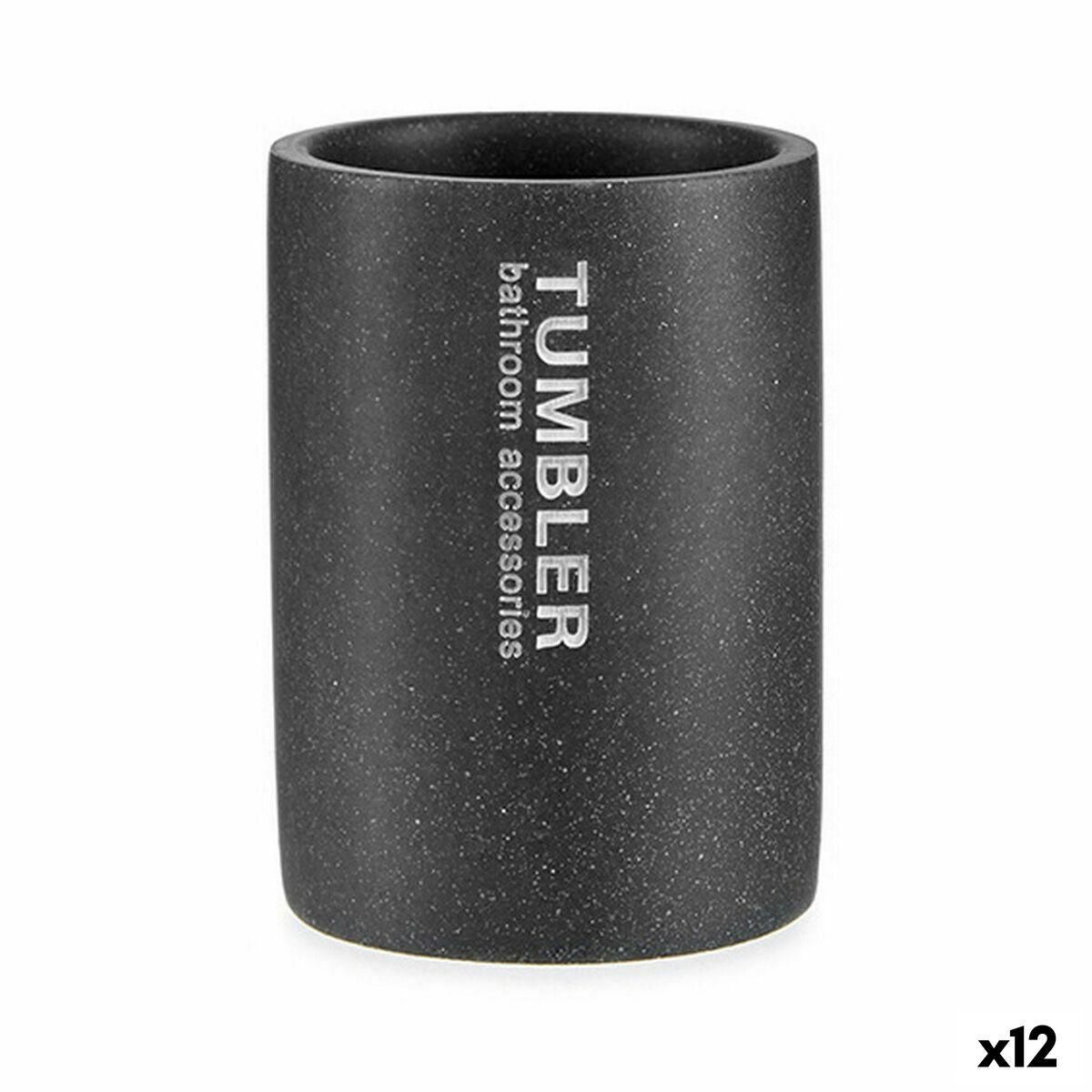 Tandbørsteholder Tumbler Grå Harpiks 7,5 x 10,2 x 7,5 cm (12 enheder)