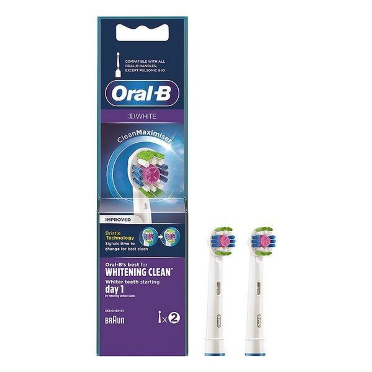 Tandbørstehoved 3D White Whitening Clean Oral-B D White Whitening Clean (2 stk) 2 enheder