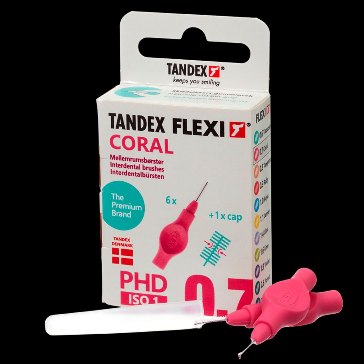 TANDEX Flexi Mellemrumsbørste Coral PHD 0.7/ISO 1 6 stk