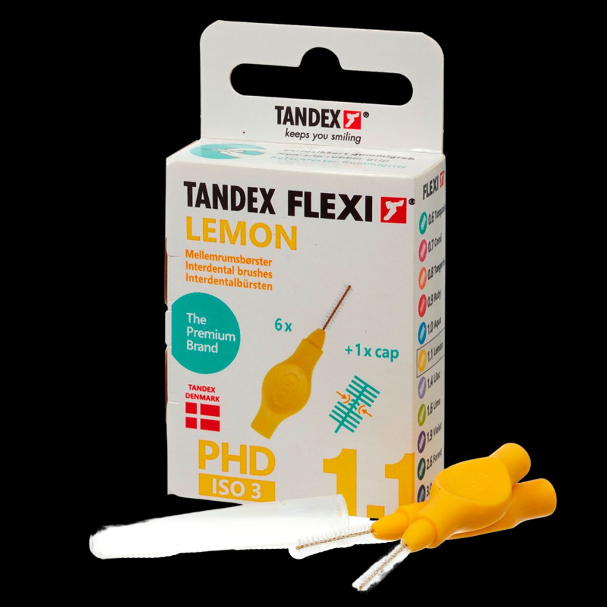 TANDEX Flexi Mellemrumsbørste Lemon PHD 1.1/ISO 3 6 stk