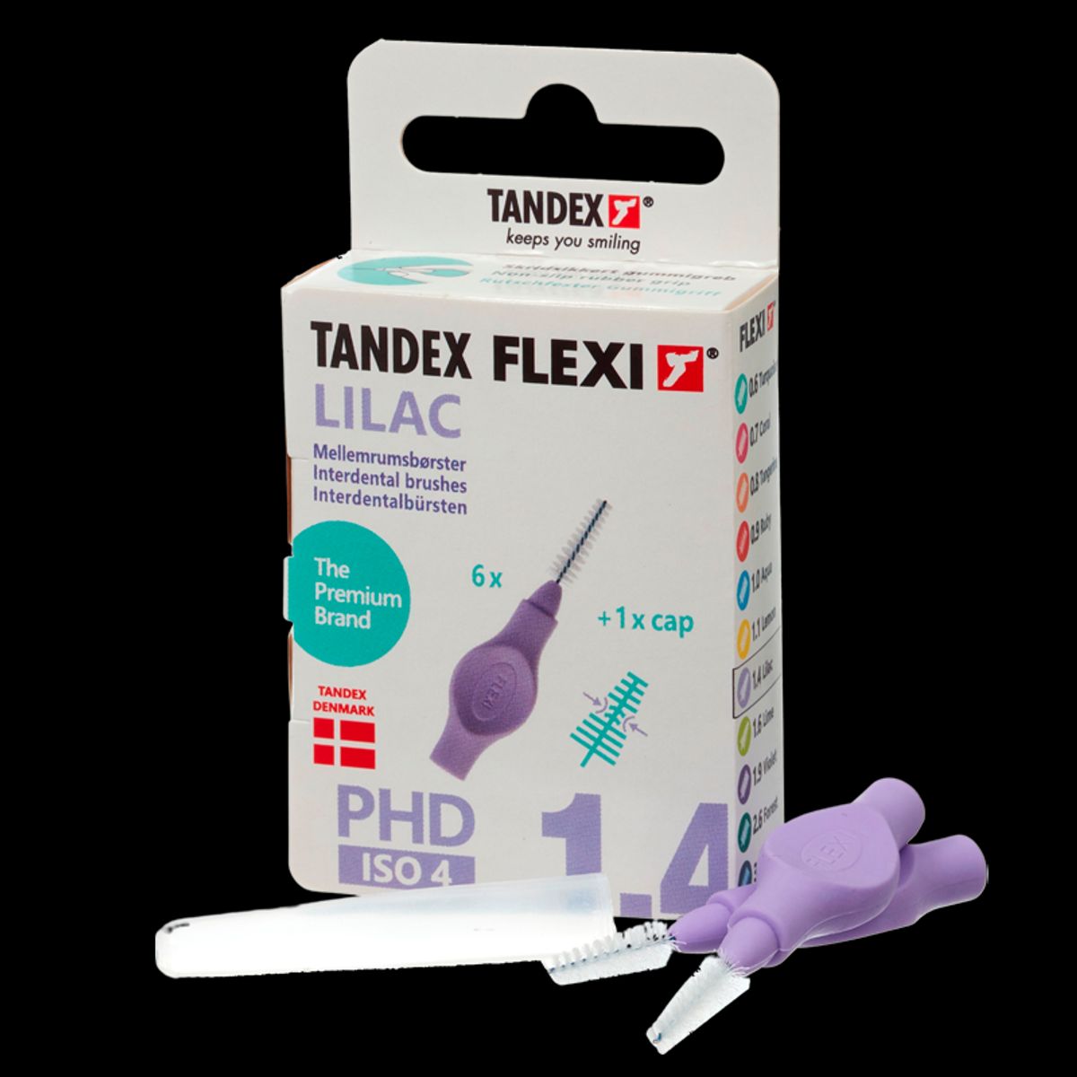 TANDEX Flexi Mellemrumsbørste Lilac PHD 1.4/ISO 4 6 stk