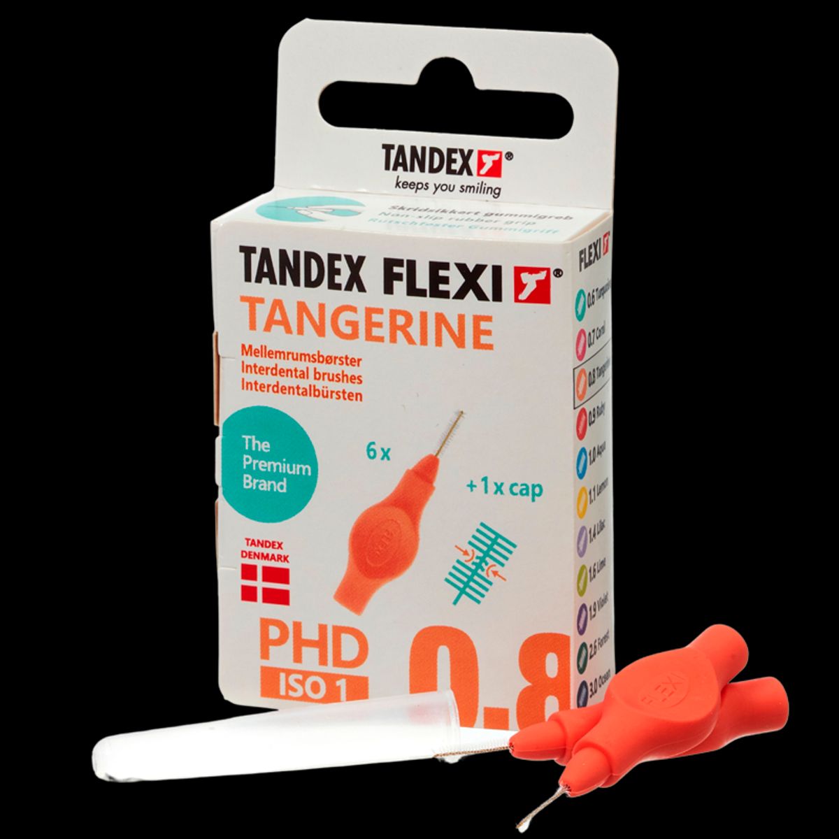 TANDEX Flexi Mellemrumsbørste Tangerine PHD 0.8/ISO 1 6 stk