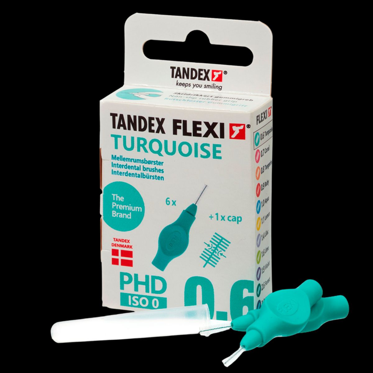 TANDEX Flexi Mellemrumsbørste Turquoise PHD 0.6/ISO 0 6 stk