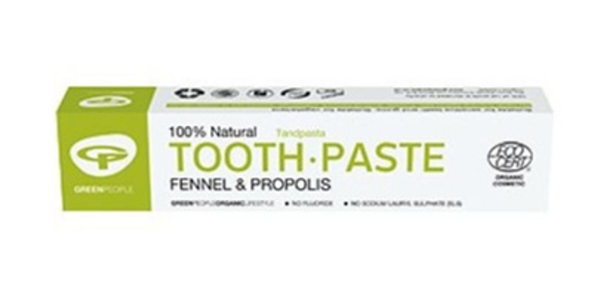 Tandpasta fennikel & propolis u.flour, 50ml.