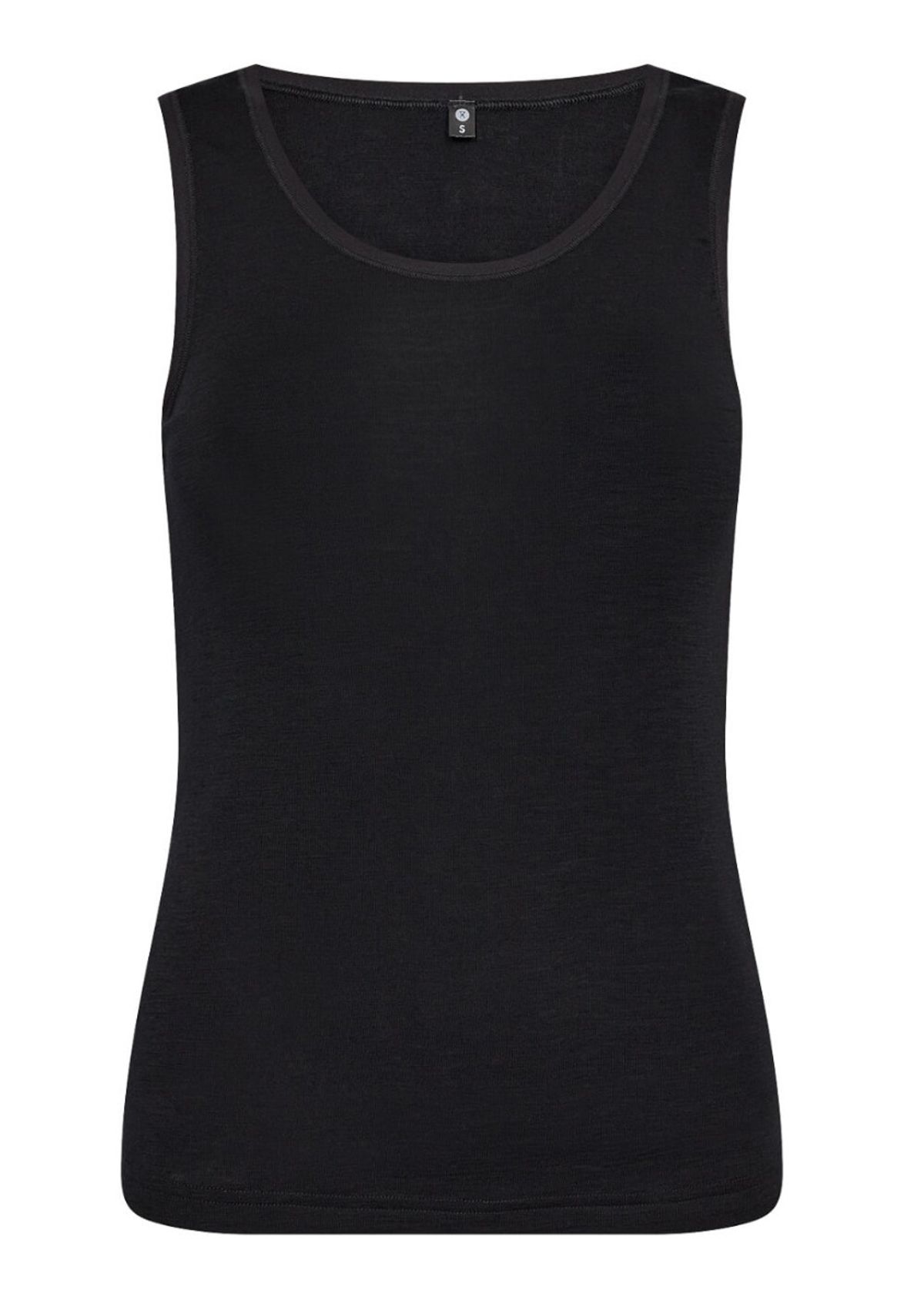 Tank top i 100% uld til kvinder, sort, str. 2XL