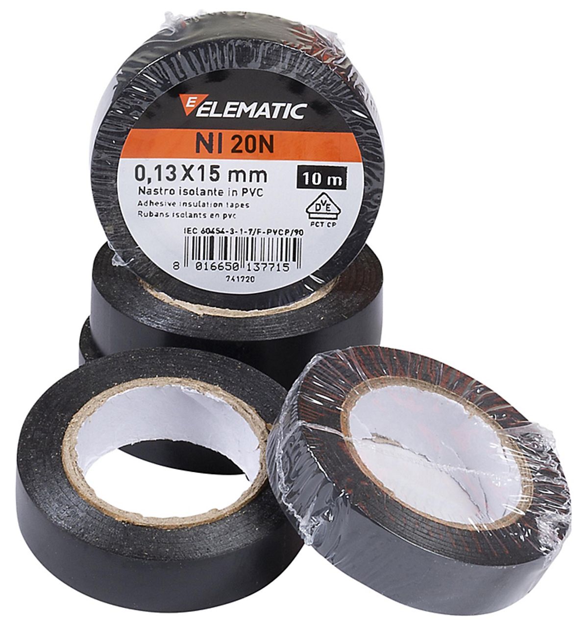 Tape 15mmx10m EM PVC isolerbånd, sort, NI-20N