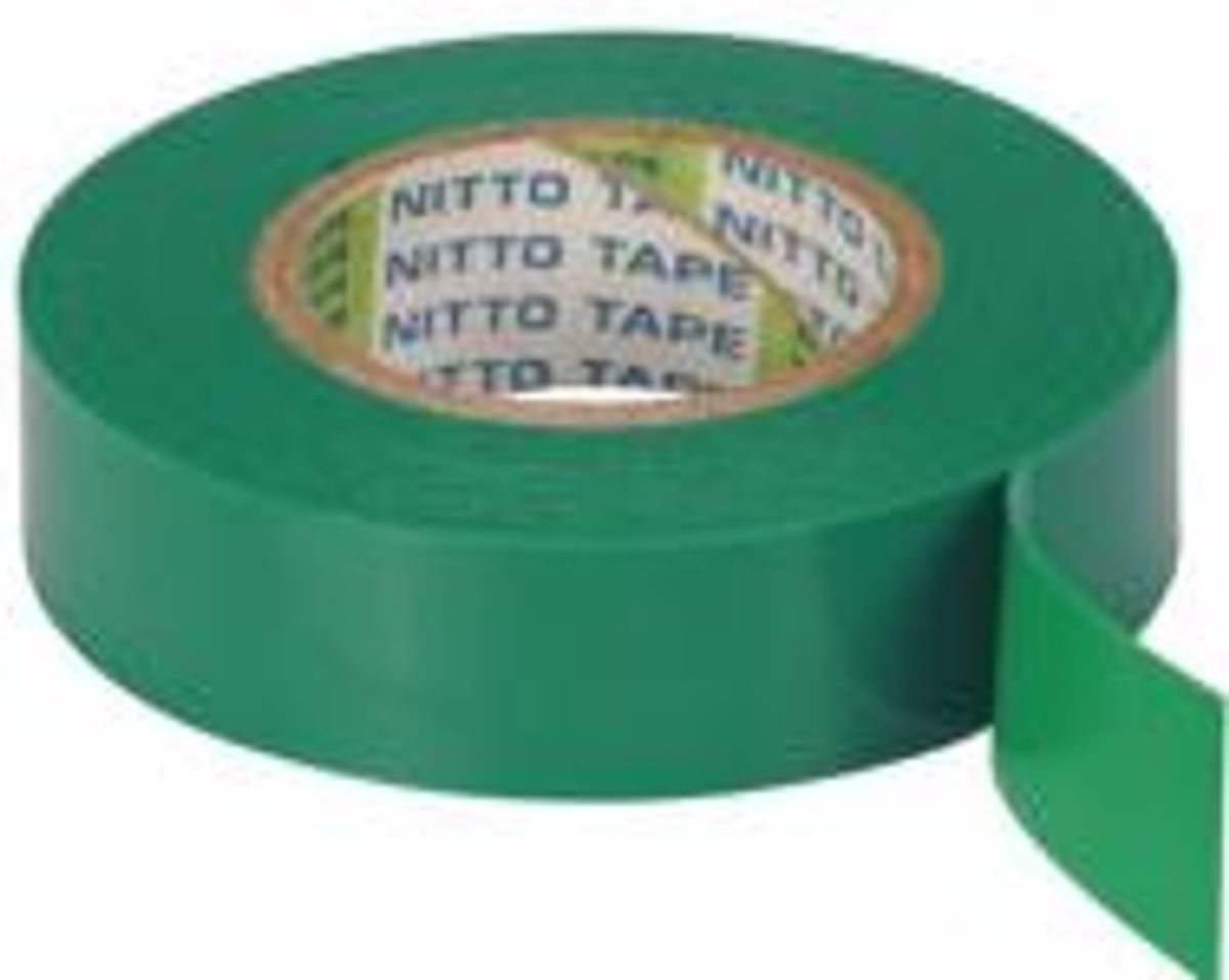 Tape grøn 15mm X 10 mtr. - nr. 21