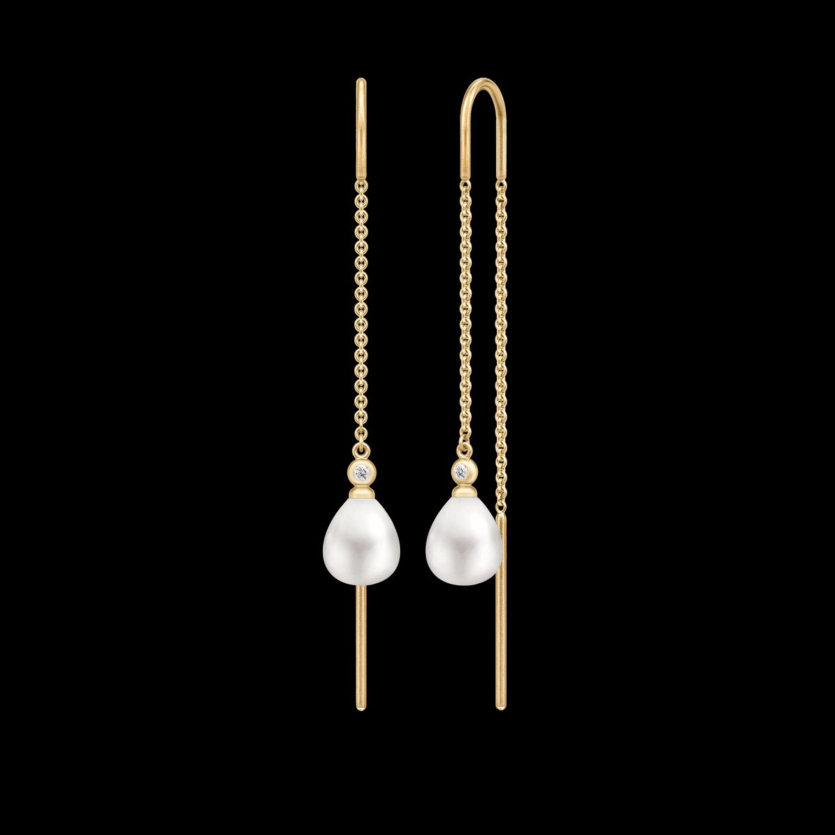 Tasha Chain Earrings White Pearl