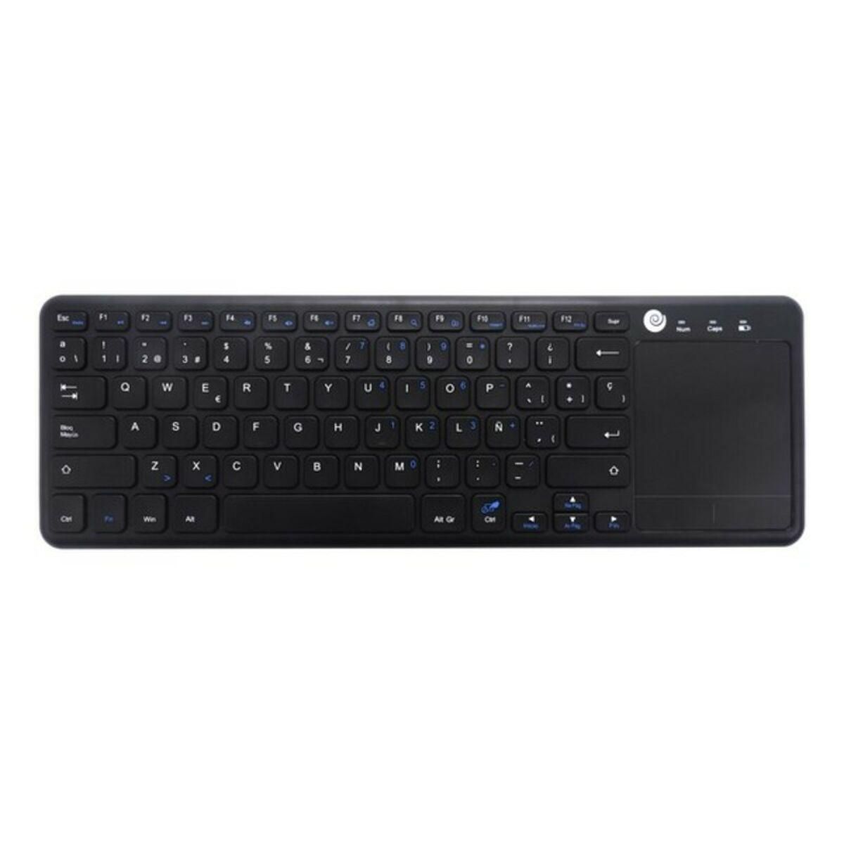 Tastatur med touchpad CoolBox COO-TEW01-BK Sort Spansk qwerty