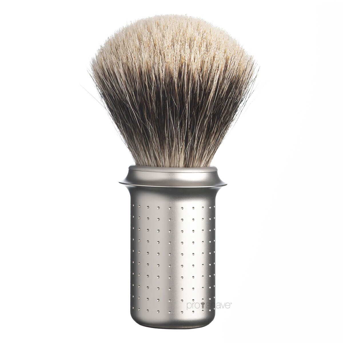 Tatara Finest Badger Barberkost, Rustfrit stål - Matte