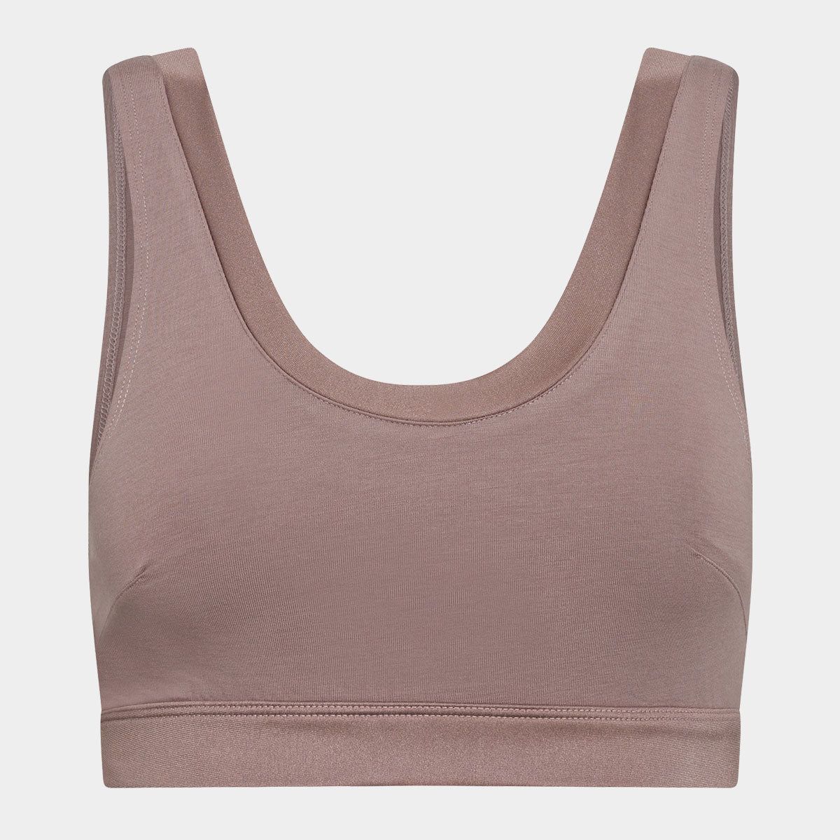 Taupe bambus BH top med feminine detaljer, 2XL