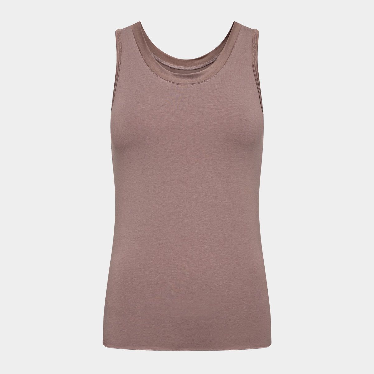 Taupe bambus tank top med feminine detaljer fra JBS of Denmark, 2XL