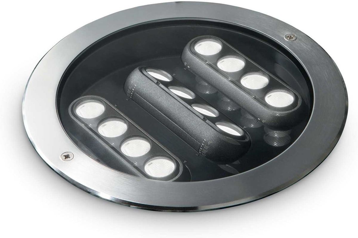 Taurus, Nedgravningsspots, LED 20W, LED, stål/sort, aluminium, metal, L255xH125xB270mm